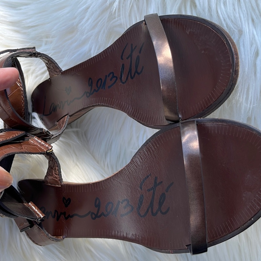 Authentic Lanvin Crocodile-Embossed Mini Wedge Sandal - Picture 16 of 16